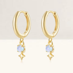 14k gold moonstone earrings