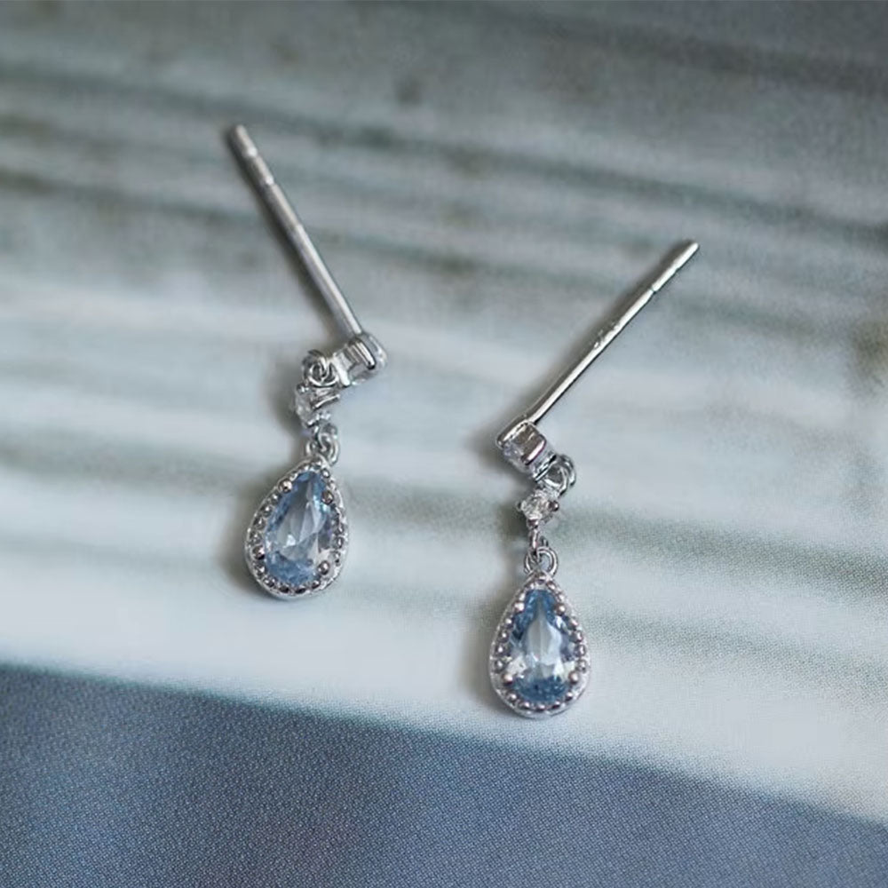 Blue Moonstone Drop Earrings
