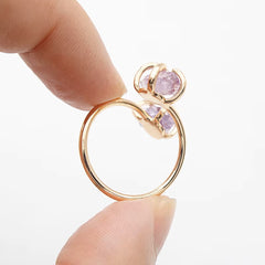 Amethyst Moonstone Ring