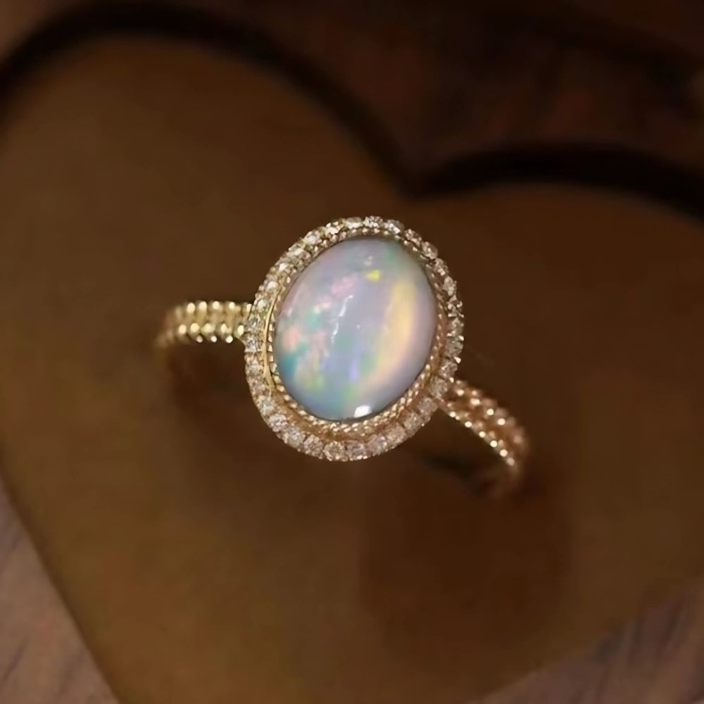 antique moonstone gold ring