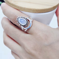 Antique Silver Moonstone Ring