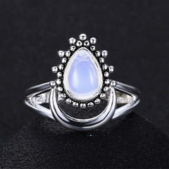 antique silver moonstone ring