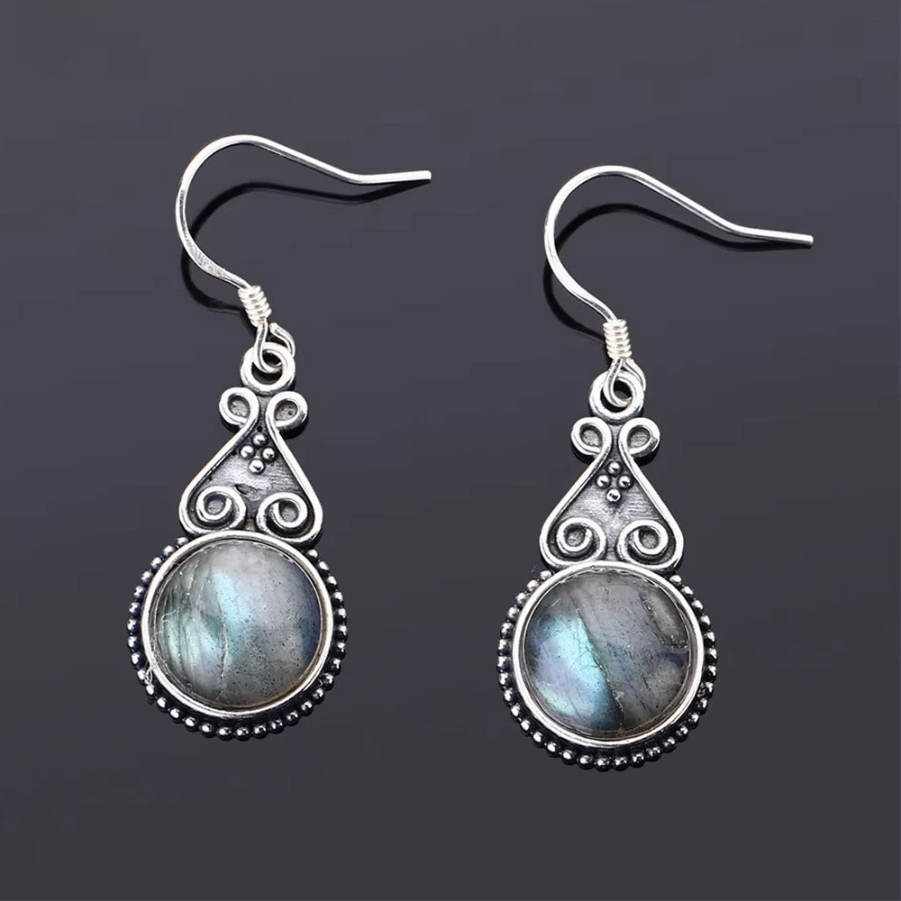 black moonstone earrings