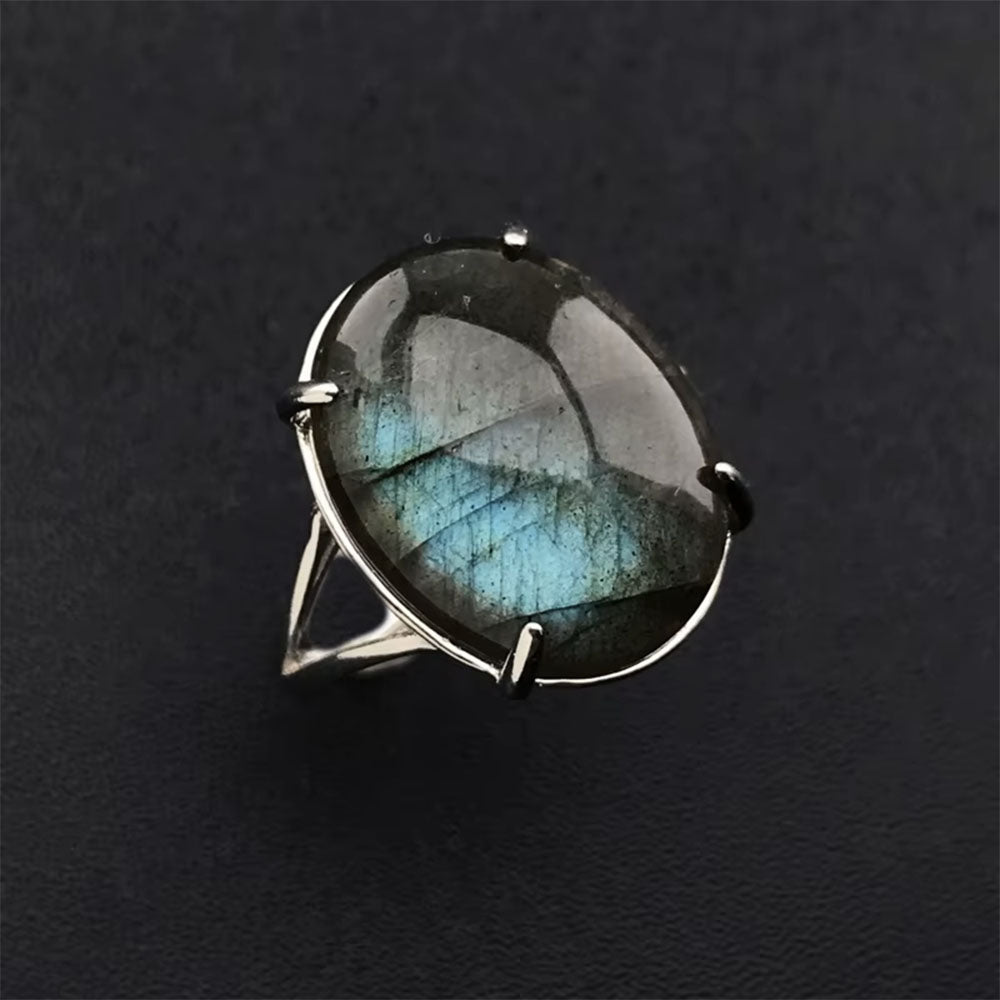 Black Moonstone Ring