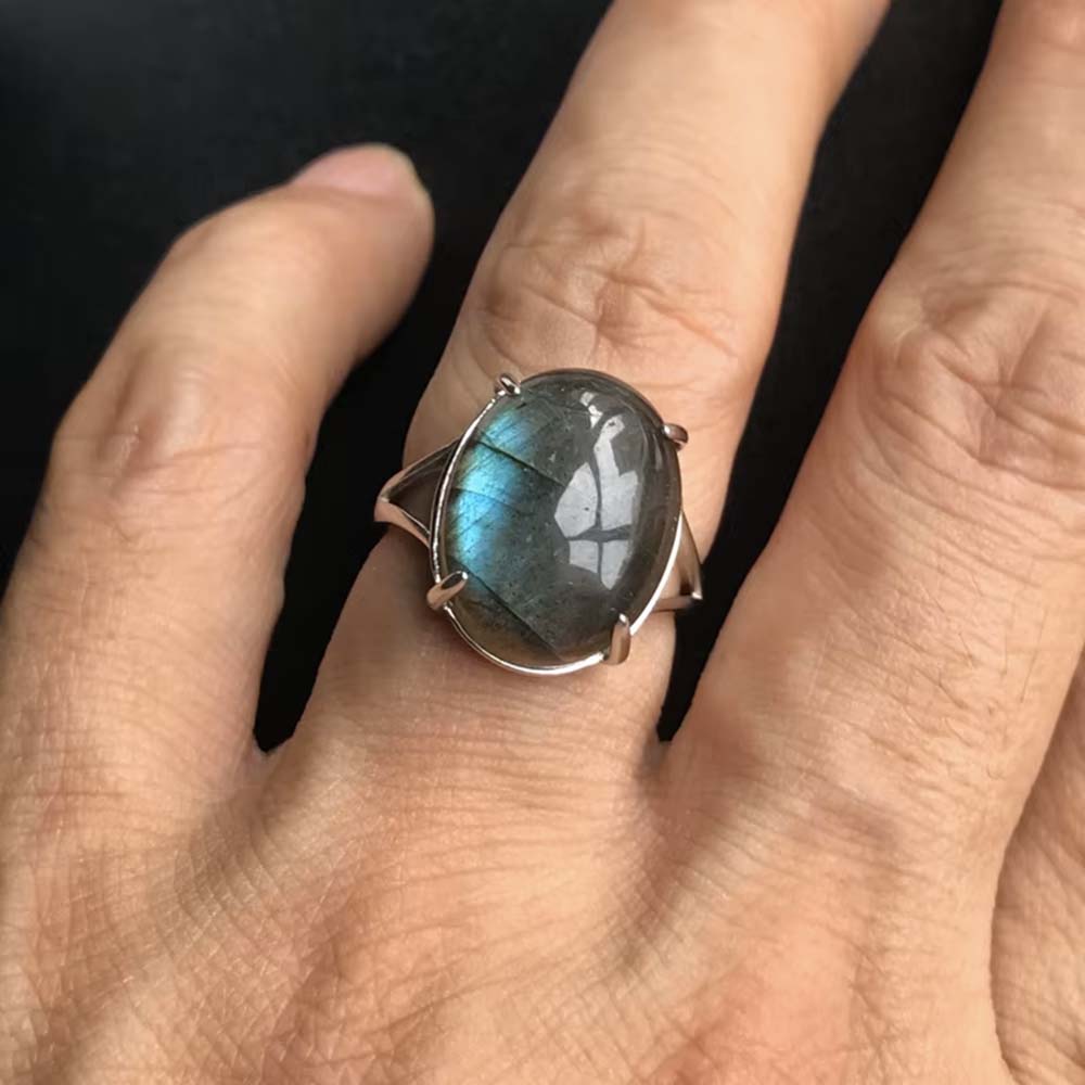 Black Moonstone Ring