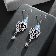 blue moonstone drop earrings