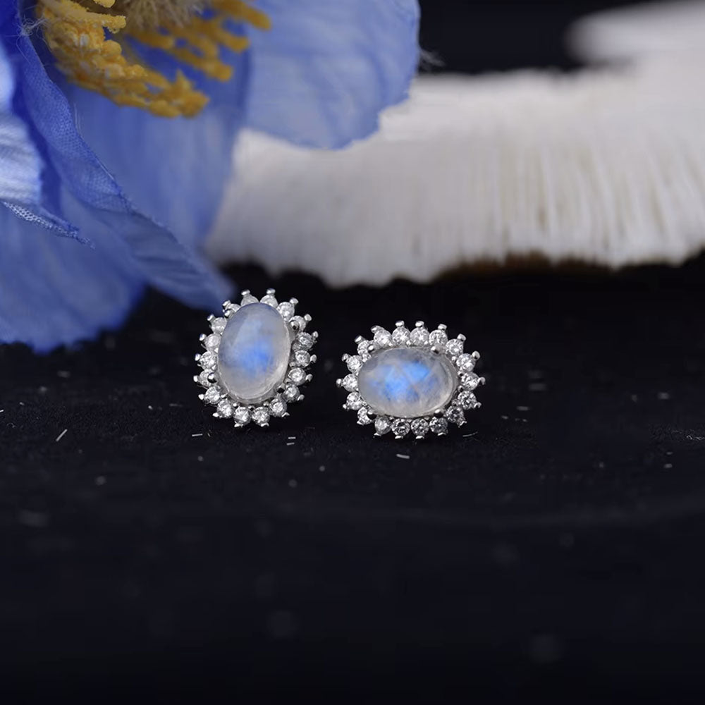 Blue Moonstone Earrings