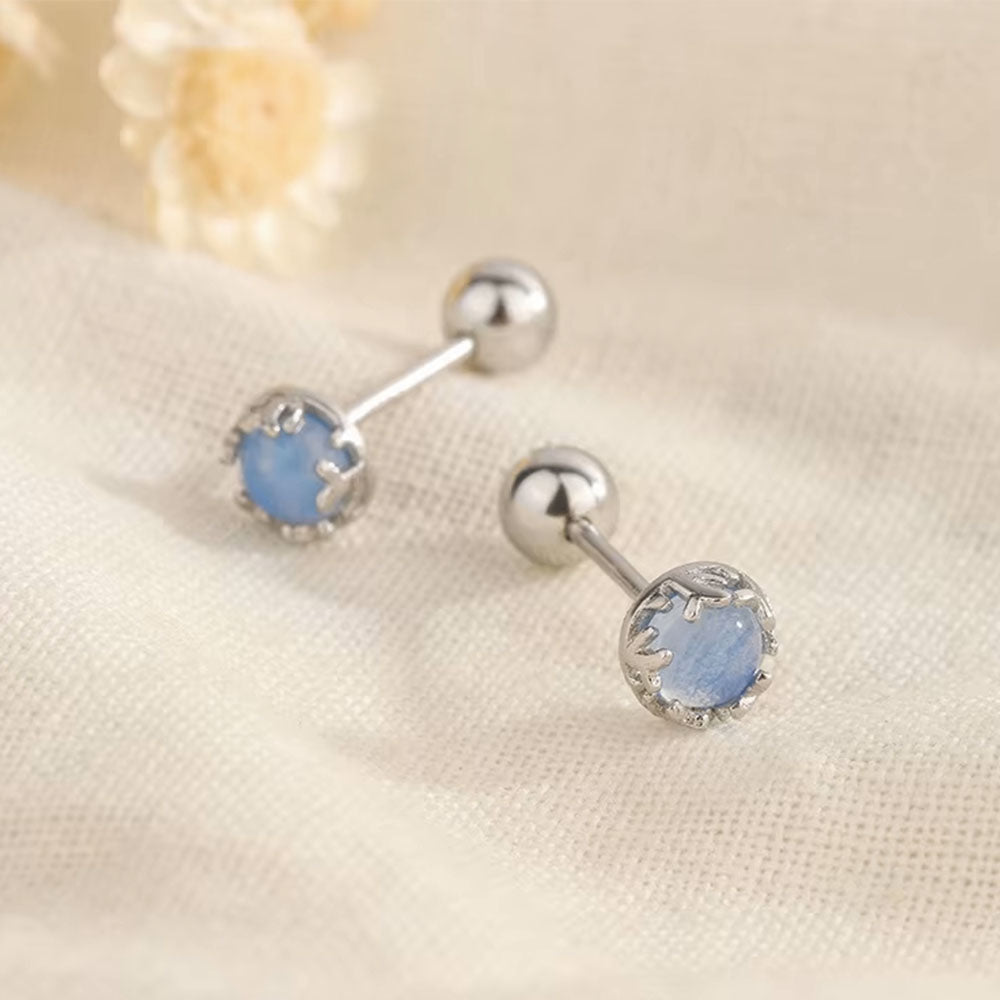 blue moonstone stud earrings