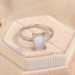 Emerald Cut Moonstone Ring