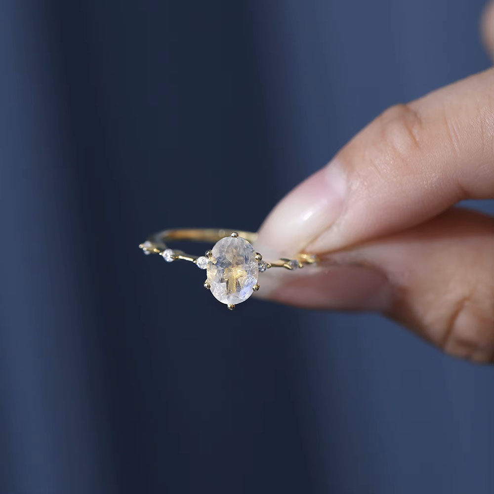 Faceted Moonstone Ring