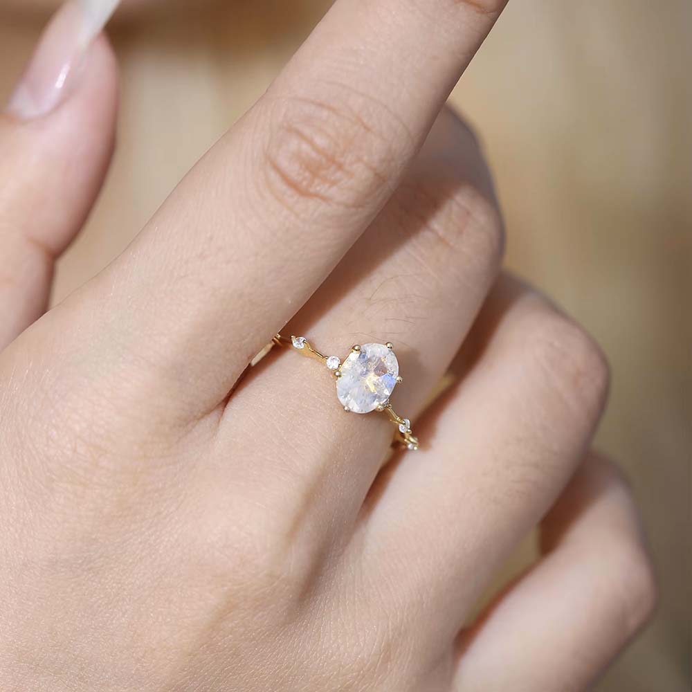 Faceted Moonstone Ring