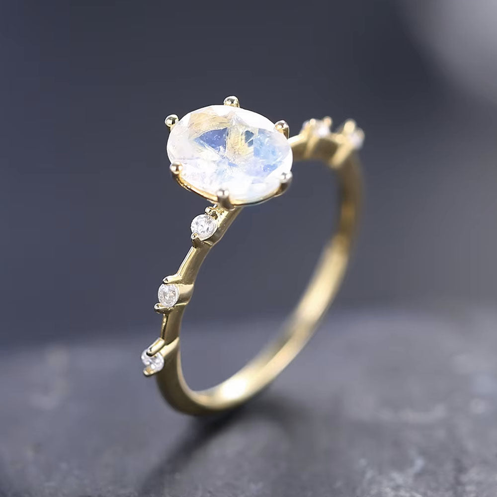 Faceted Moonstone Ring