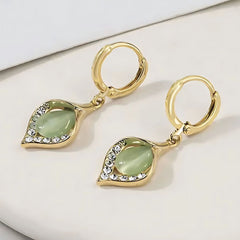 Green Moonstone Earrings