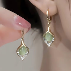 Green Moonstone Earrings