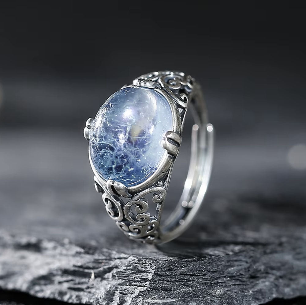 moonstone and aquamarine ring