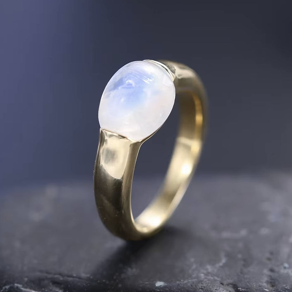 moonstone cabochon ring