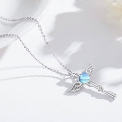 Moonstone Cross Necklace