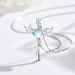 moonstone cross necklace