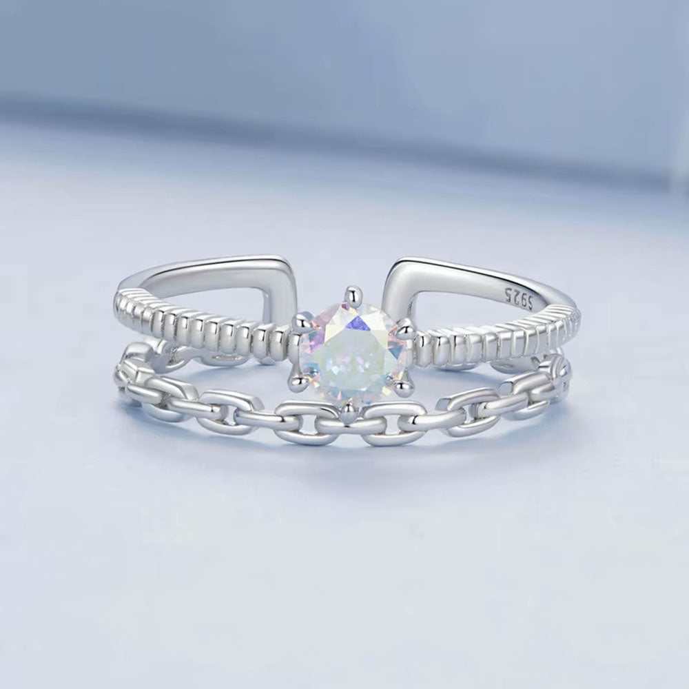 Moonstone Crystal Ring