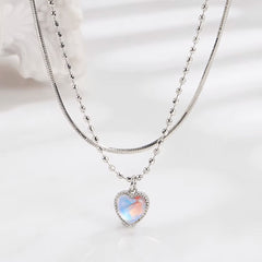 Moonstone Heart Necklace