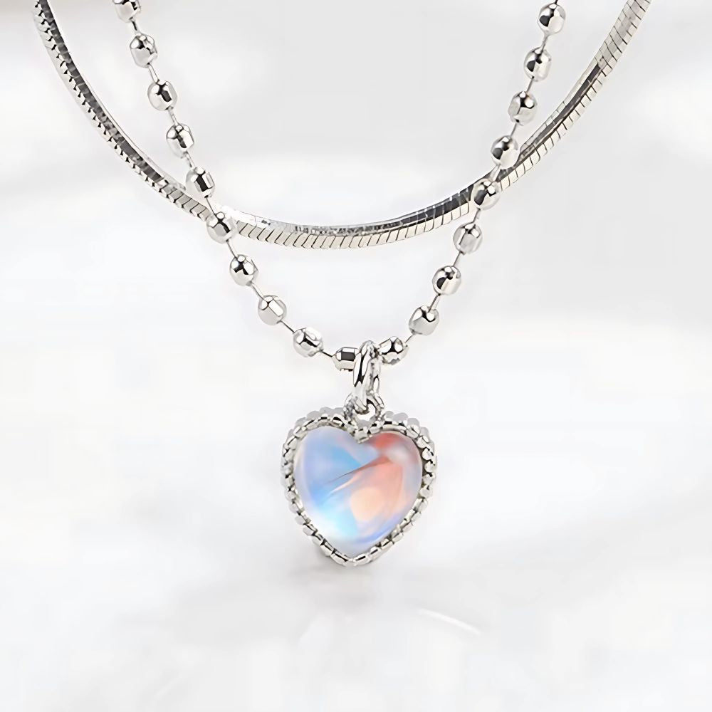 moonstone heart necklace