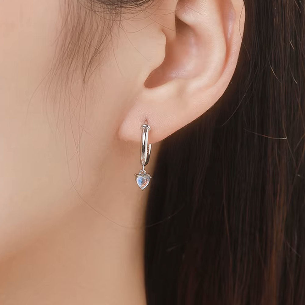 Moonstone Huggie Earrings