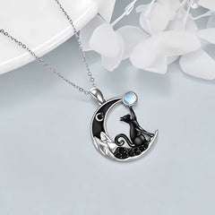 Moonstone Moon Necklace