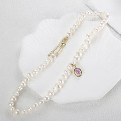 Moonstone Pearl Necklace