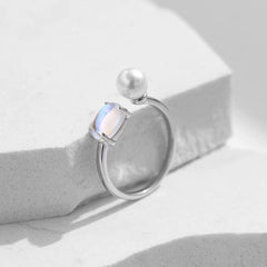 Moonstone Pearl Ring