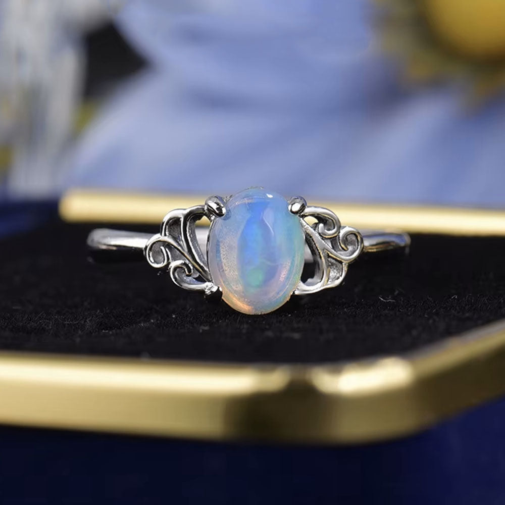 moonstone solitaire ring