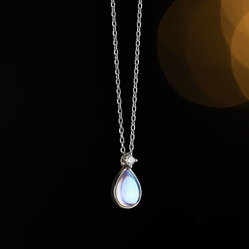 moonstone teardrop necklace