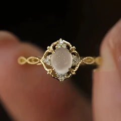 pink moonstone ring