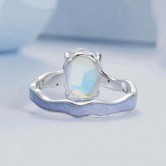 Platinum Moonstone Ring