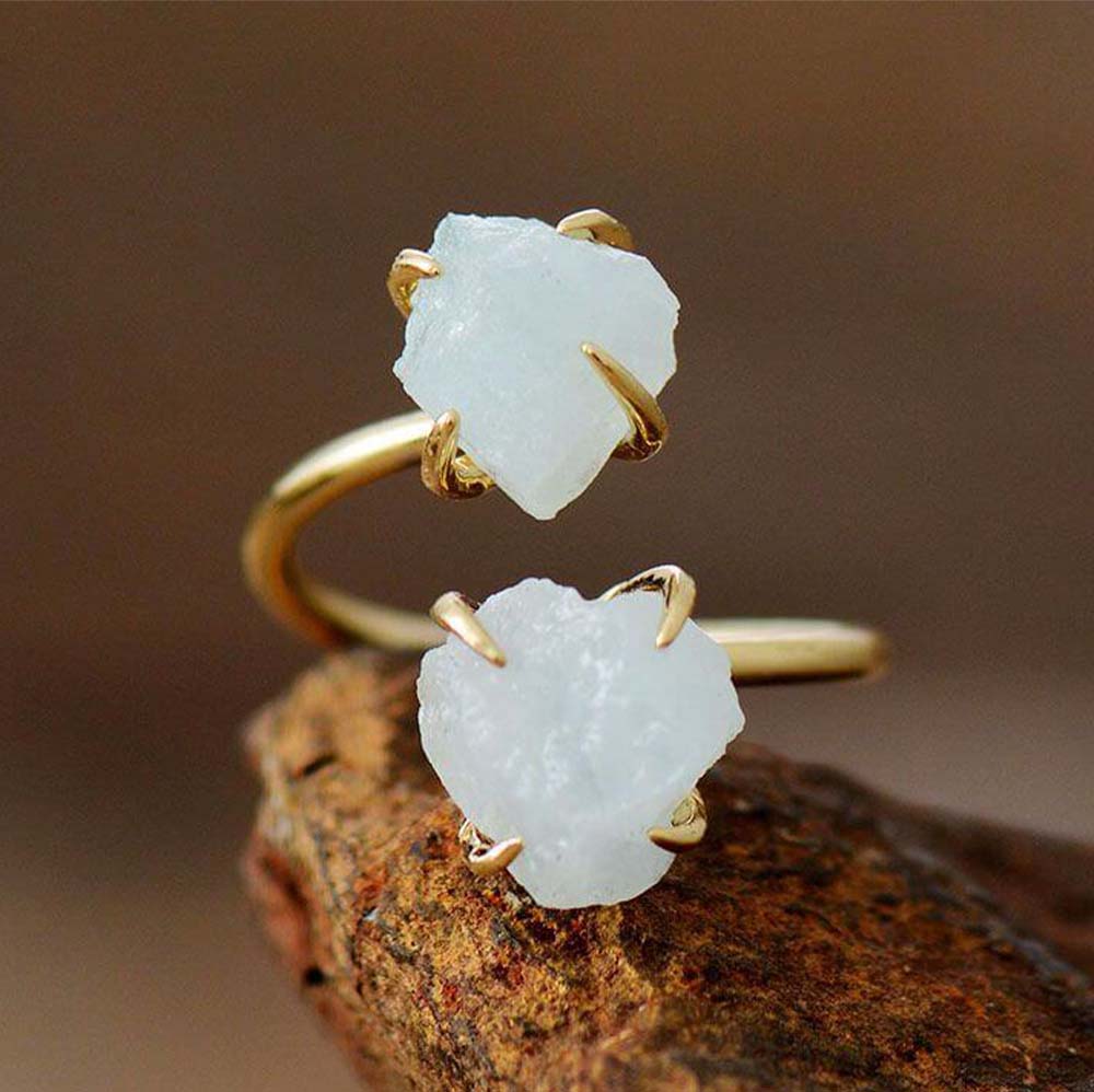 raw moonstone ring