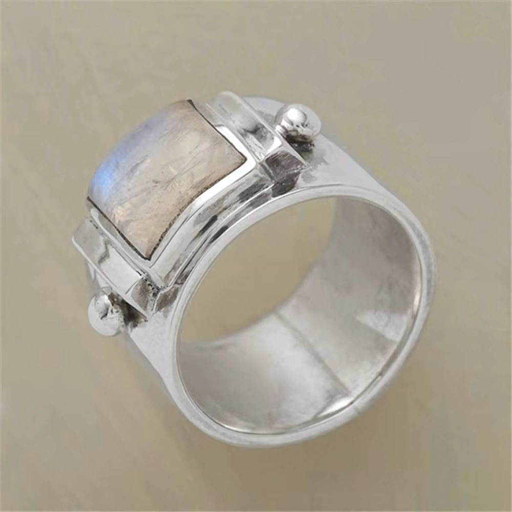 Square Moonstone Ring