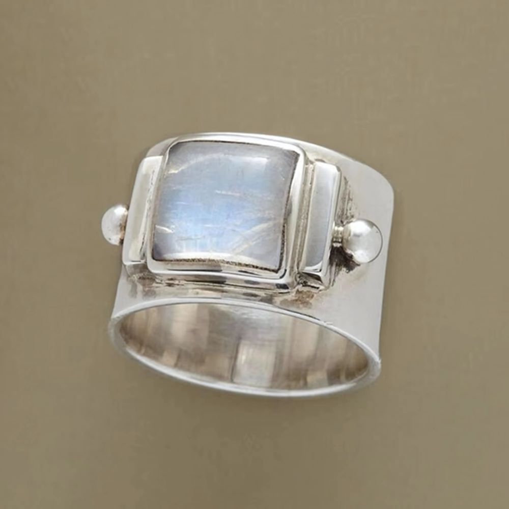 square moonstone ring