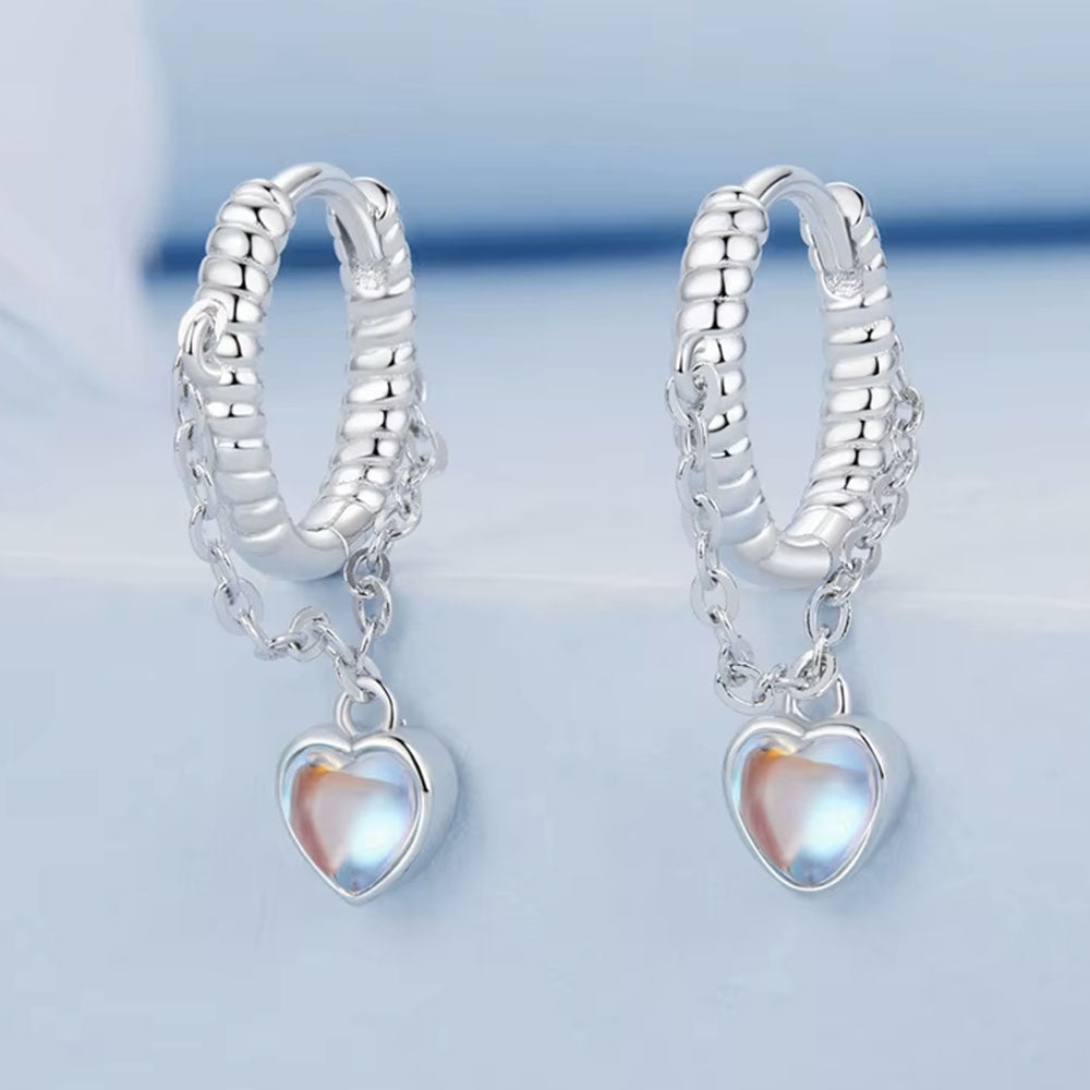 sterling silver moonstone earrings