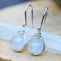 white gold moonstone earrings