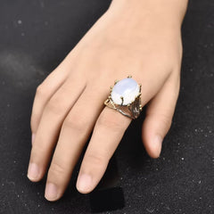 White Gold Moonstone Ring