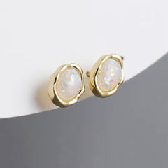 White Moonstone Earrings