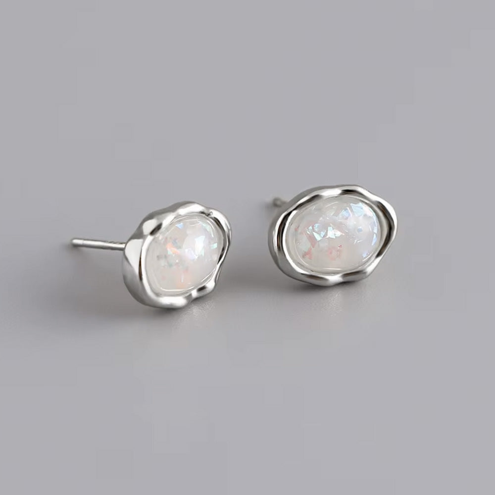 White Moonstone Earrings