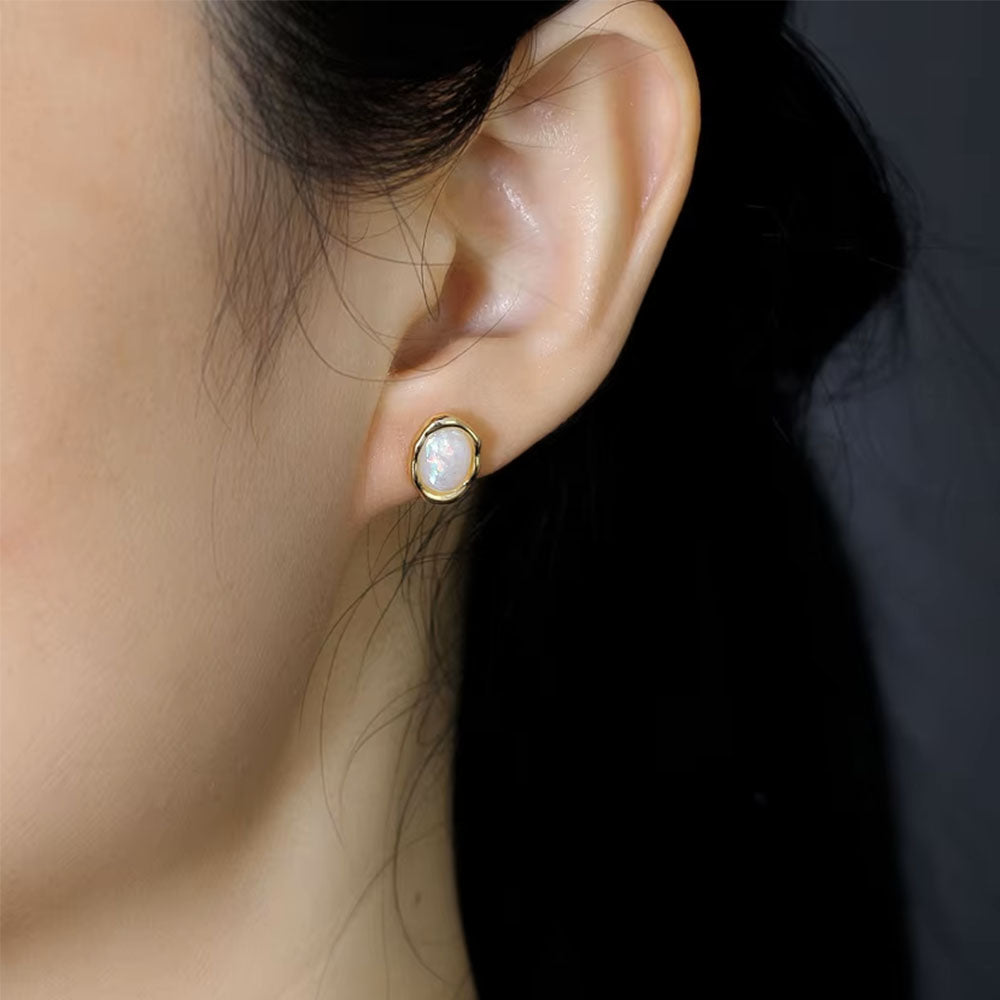 White Moonstone Earrings